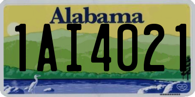AL license plate 1AI4021