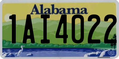 AL license plate 1AI4022