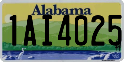 AL license plate 1AI4025