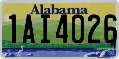 AL license plate 1AI4026