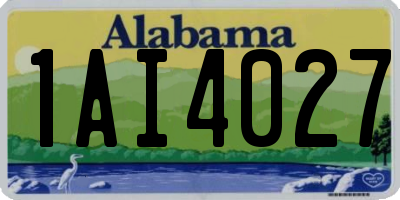 AL license plate 1AI4027