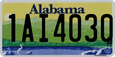 AL license plate 1AI4030
