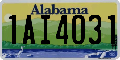 AL license plate 1AI4031