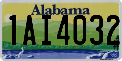 AL license plate 1AI4032