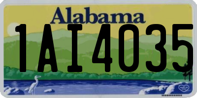 AL license plate 1AI4035