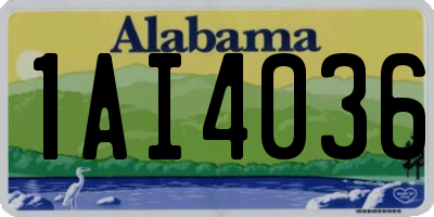 AL license plate 1AI4036