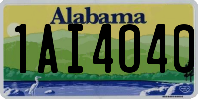 AL license plate 1AI4040