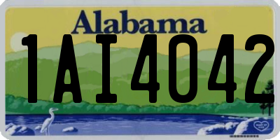 AL license plate 1AI4042