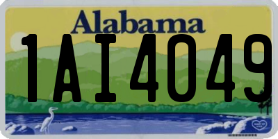 AL license plate 1AI4049