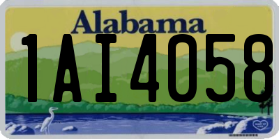 AL license plate 1AI4058