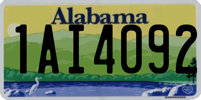 AL license plate 1AI4092