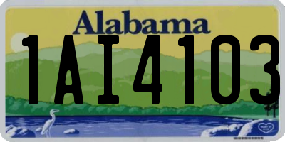 AL license plate 1AI4103