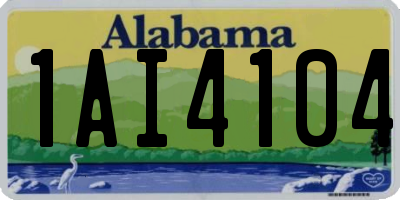 AL license plate 1AI4104