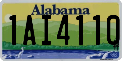 AL license plate 1AI4110