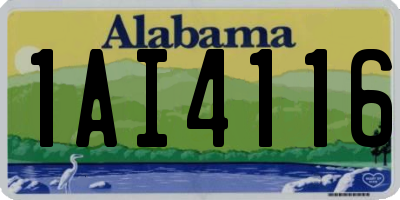 AL license plate 1AI4116