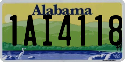 AL license plate 1AI4118