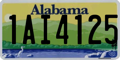 AL license plate 1AI4125