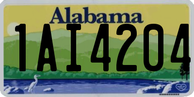 AL license plate 1AI4204