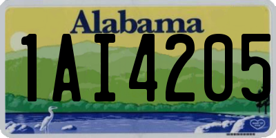 AL license plate 1AI4205