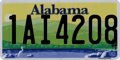 AL license plate 1AI4208