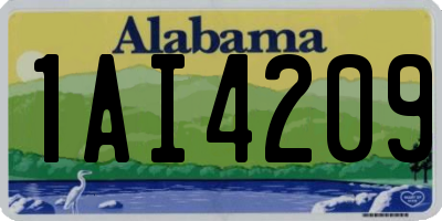 AL license plate 1AI4209