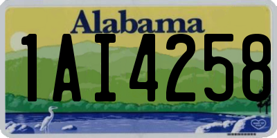 AL license plate 1AI4258