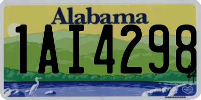 AL license plate 1AI4298