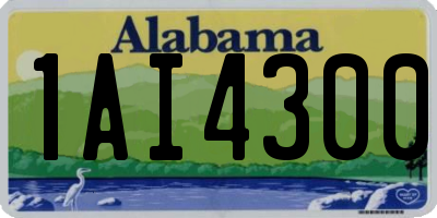 AL license plate 1AI4300
