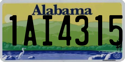AL license plate 1AI4315
