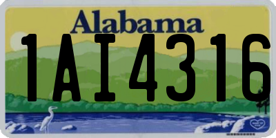 AL license plate 1AI4316