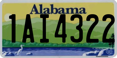 AL license plate 1AI4322
