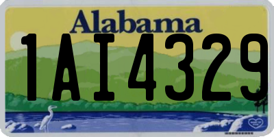 AL license plate 1AI4329