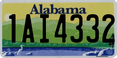 AL license plate 1AI4332