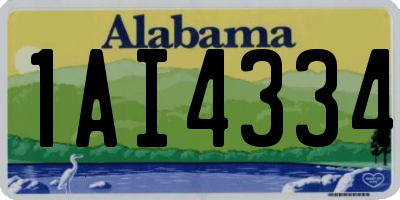 AL license plate 1AI4334