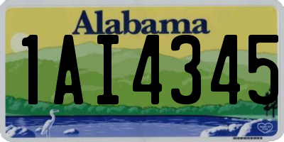 AL license plate 1AI4345