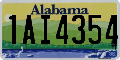AL license plate 1AI4354