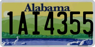 AL license plate 1AI4355