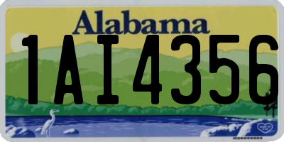 AL license plate 1AI4356