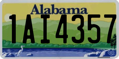 AL license plate 1AI4357
