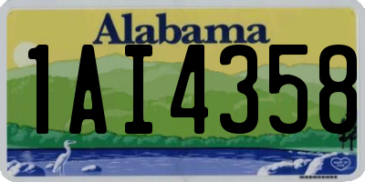 AL license plate 1AI4358
