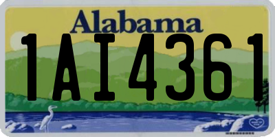 AL license plate 1AI4361