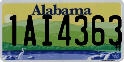 AL license plate 1AI4363