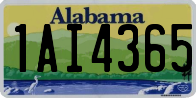 AL license plate 1AI4365