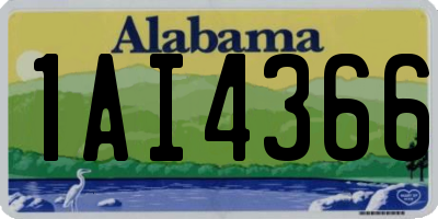 AL license plate 1AI4366