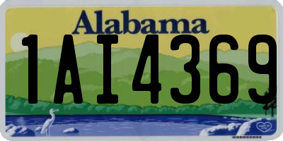 AL license plate 1AI4369