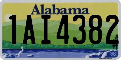 AL license plate 1AI4382