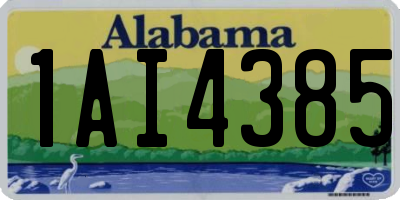 AL license plate 1AI4385