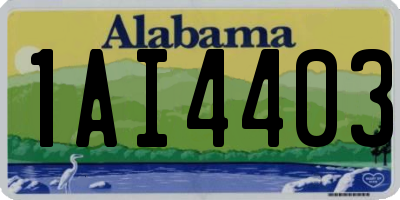 AL license plate 1AI4403