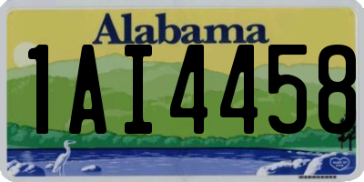 AL license plate 1AI4458