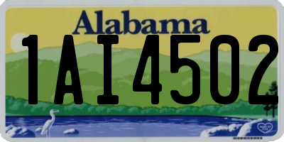 AL license plate 1AI4502
